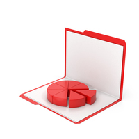 Red File Folder And Pie Chart PNG & PSD Images