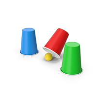Ball Guessing Game With Colored Cups PNG & PSD Images
