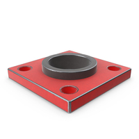 Square Flange Steel Painted Red PNG & PSD Images