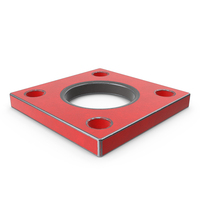 Red Painted Square Steel Flange PNG & PSD Images