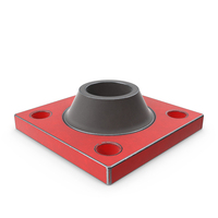 Red Painted Square Steel Flange PNG & PSD Images