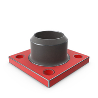 Square Flange Steel Painted Red PNG & PSD Images