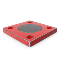Red Painted Square Steel Flange PNG & PSD Images
