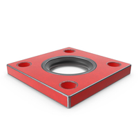 Red Painted Square Steel Flange PNG & PSD Images