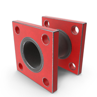 Red Painted Square Steel Flange PNG & PSD Images