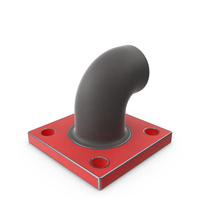 Red Painted Square Steel Flange PNG & PSD Images