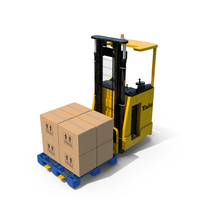 Yale Electric Forklift with Pallet and Boxes PNG & PSD Images