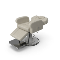 Barber Chair Reclining Unfolded White PNG & PSD Images