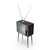 Vintage Television with Antenna PNG & PSD Images