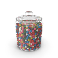 Glass Jar With Colorful Dragees PNG & PSD Images