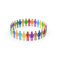 Colored Paper Figures Holding Hands PNG & PSD Images