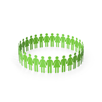 Green Paper Figures Holding Hands PNG & PSD Images