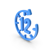 12 Hour Time Icon Blue PNG & PSD Images