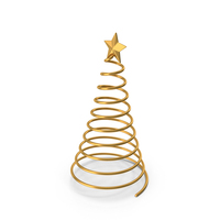 Christmas Tree  Spiral Icon Gold PNG & PSD Images