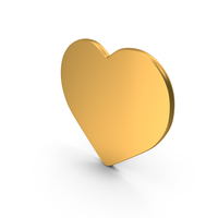 Gold Heart Shape Icon PNG & PSD Images