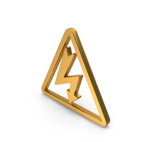 Gold High Voltage Danger Icon PNG & PSD Images