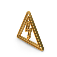 Gold High Voltage Danger Outline Icon PNG & PSD Images