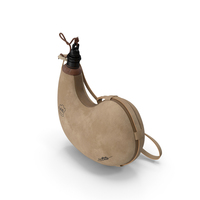 Curved Leather Wineskin JB Beige PNG & PSD Images
