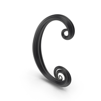 Black Glass Letter C PNG & PSD Images