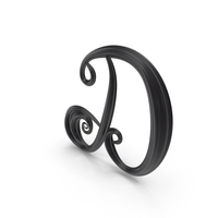Black Glass Letter D PNG & PSD Images