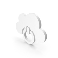 White Cloud Power Button Icon PNG & PSD Images