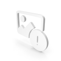 Gallery Photo Alert Icon White PNG & PSD Images