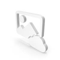 Cloud Photo Gallery Icon White PNG & PSD Images