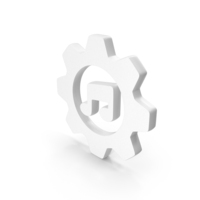 Music Gear Icon White PNG & PSD Images