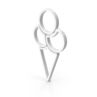 Out Line Cone Ice Cream Icon White PNG & PSD Images