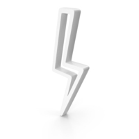 Out Line Lightning Thunder Icon White PNG & PSD Images