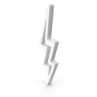 Out Line Lightning Thunder Icon White PNG & PSD Images