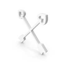 Two Heart Arrows Icon White PNG & PSD Images