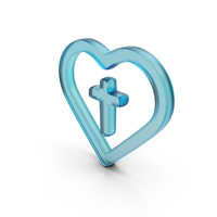 Glass Christian Cross Symbol PNG & PSD Images