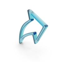 Forward Arrow Glass Symbol PNG & PSD Images