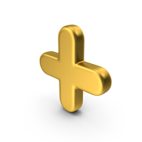 Gold Plus Symbol PNG & PSD Images
