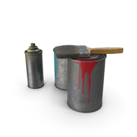 Paint Cans And Brush PNG & PSD Images