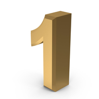 Gold Number 1 PNG & PSD Images
