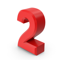Red Number 2 PNG & PSD Images