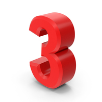 Red Number 3 PNG & PSD Images