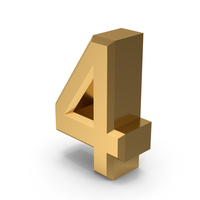 Gold Number 4 PNG & PSD Images