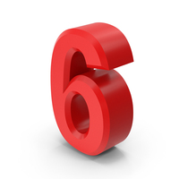 Red Number 6 PNG & PSD Images