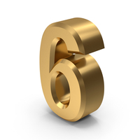 Gold Number 6 PNG & PSD Images