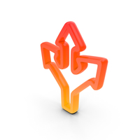 Three Way Direction Outline Symbol PNG & PSD Images