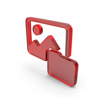 Glass Gallery Photo Folder Icon PNG & PSD Images