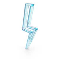 Out Line Lightning Thunder Icon Glass PNG & PSD Images