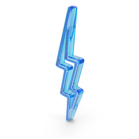 Out Line Lightning Thunder Icon Glass PNG & PSD Images
