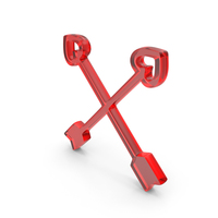 Two Heart Arrows Icon Glass PNG & PSD Images