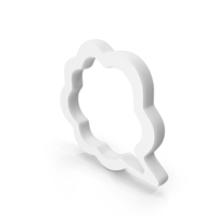 White Chat Cloud Outline Symbol PNG & PSD Images