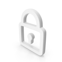 White Padlock Symbol PNG & PSD Images