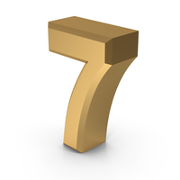 Gold Number 7 PNG & PSD Images